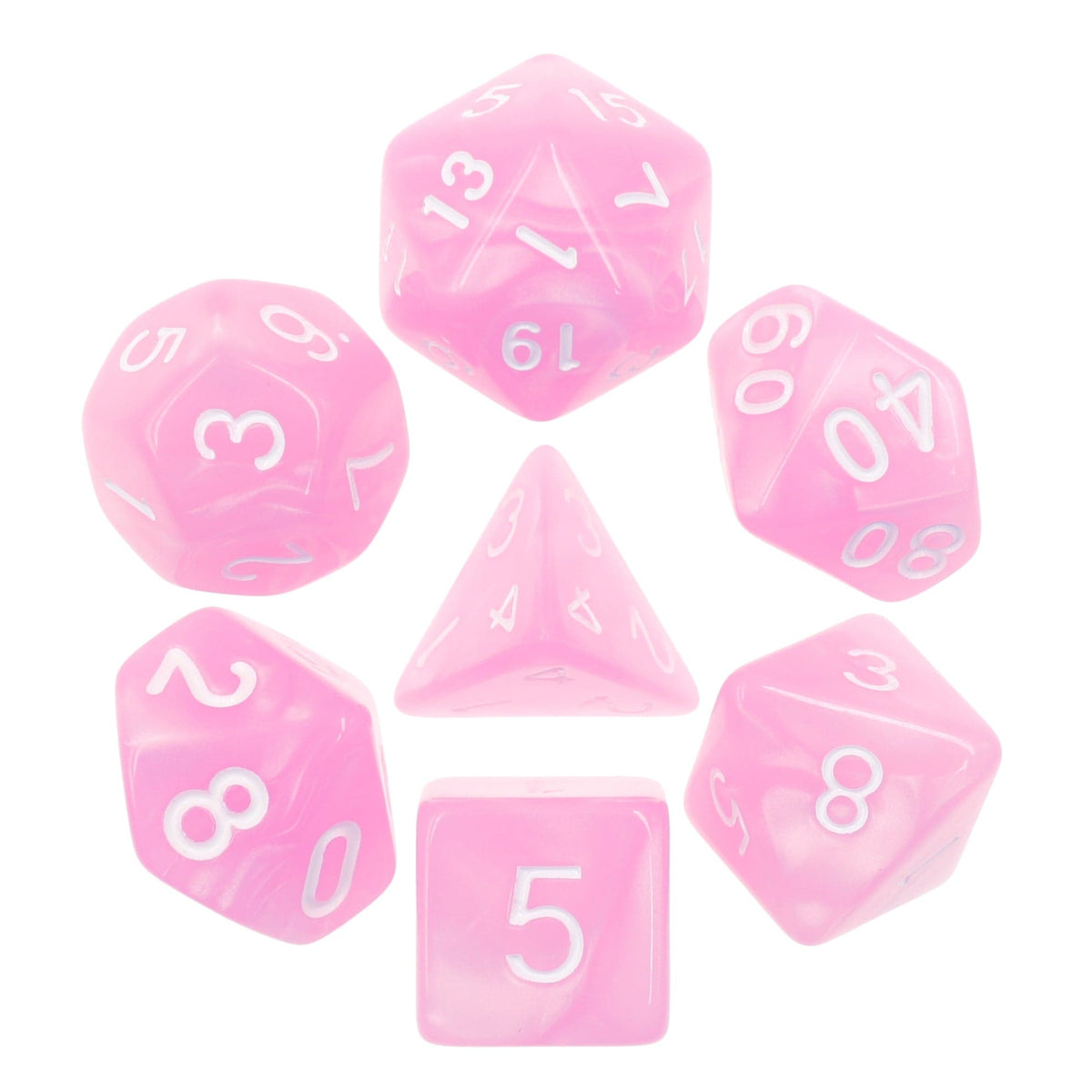 Polyhedral Dice Set | Acrylic | "Candy Floss" | Set of 7 (D0094)