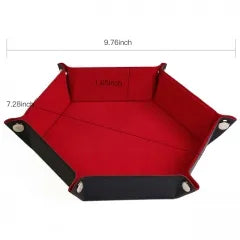 Folding Hexagonal Dice Tray | Red (A15)