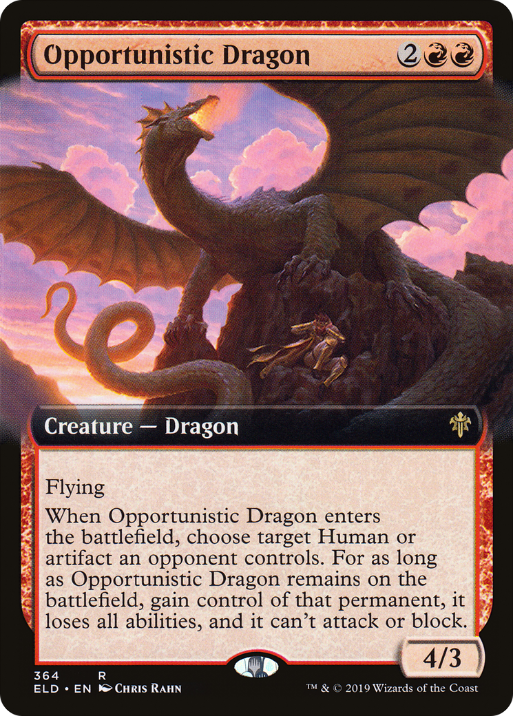 Opportunistic Dragon (Extended Art) [Throne of Eldraine] Foil