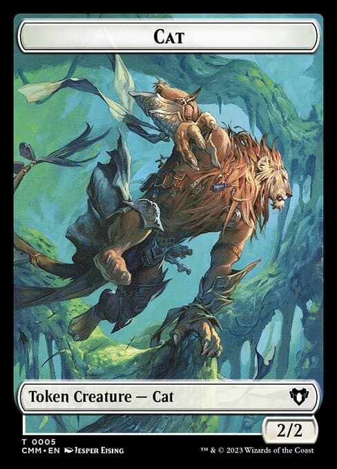Saproling // Cat (0005) Double-Sided Token [Commander Masters Tokens] Foil