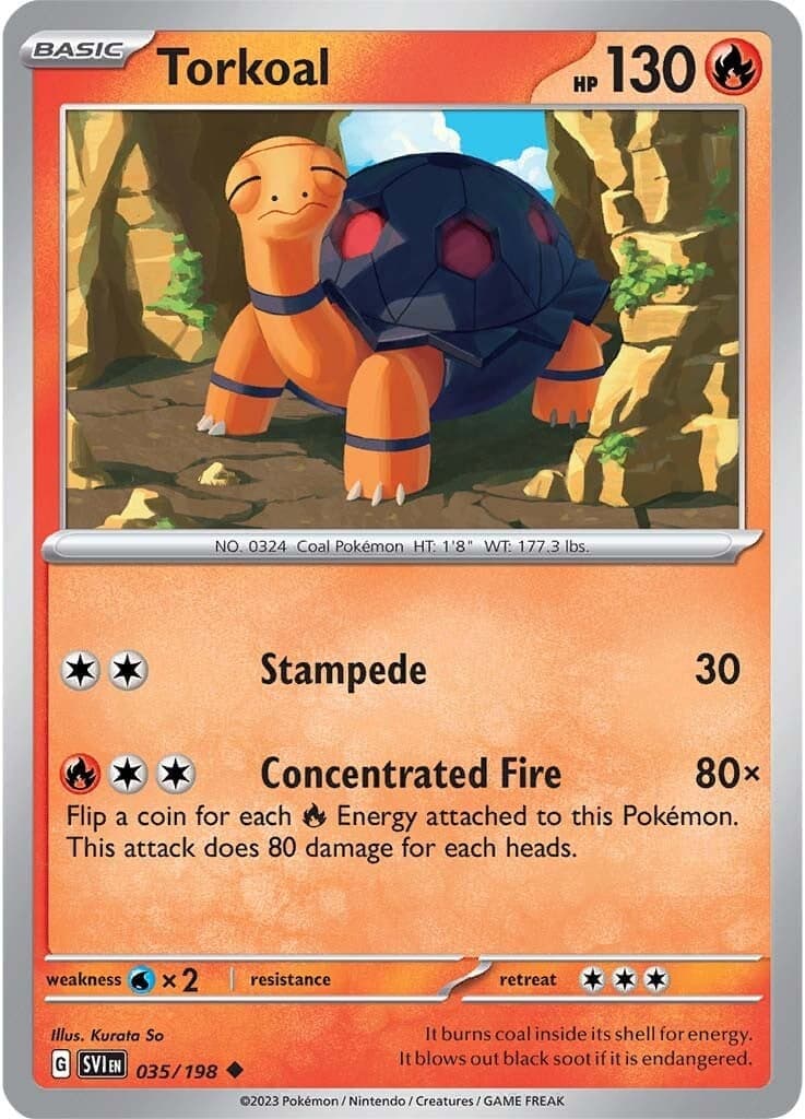 Torkoal 035- SV01 Scarlet & Violet Base Set Reverse Holofoil