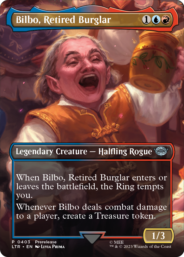 Bilbo, Retired Burglar (Borderless Alternate Art) [The Lord of the Rings: Tales of Middle-Earth] Foil