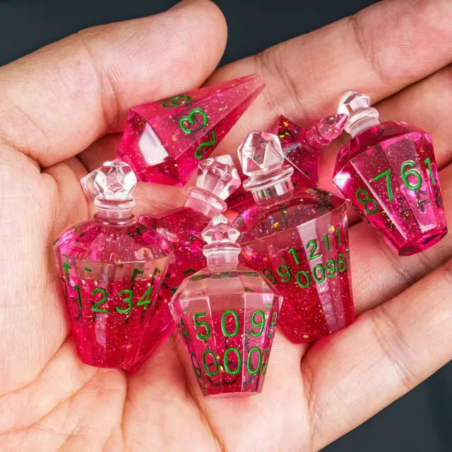 RPG Dice Set | Acrylic | Magic Potion | Pink (D0260)