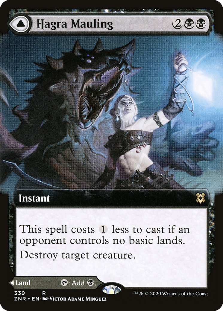 Hagra Mauling // Hagra Broodpit (Extended Art) [Zendikar Rising] Foil