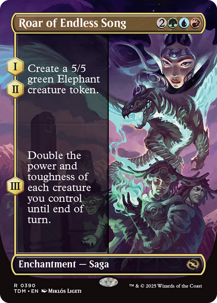 Roar of Endless Song (Borderless) (390) [Tarkir: Dragonstorm]  Foil