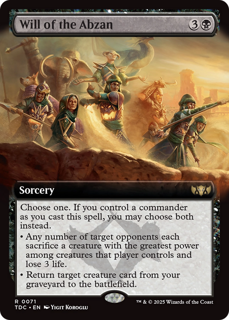 Will of the Abzan (Extended Art) (071) [Commander: Tarkir: Dragonstorm]