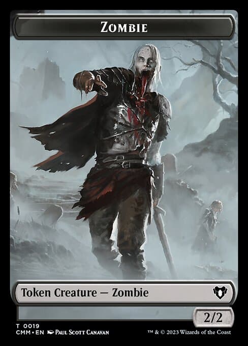 Clue // Zombie (0019) Double-Sided Token [Commander Masters Tokens] Foil