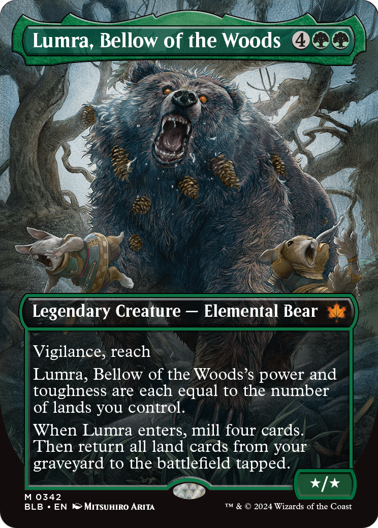 Lumra, Bellow of the Woods (Borderless) (0342) [Bloomburrow] Foil