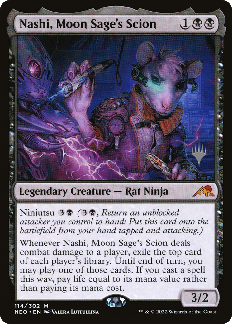 Nashi, Moon Sage's Scion (Promo Pack) [Kamigawa: Neon Dynasty Promos] Foil