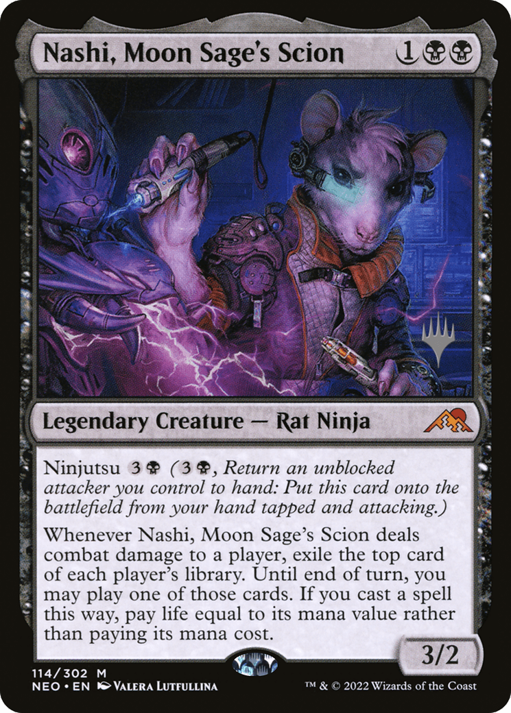 Nashi, Moon Sage's Scion (Promo Pack) [Kamigawa: Neon Dynasty Promos] Foil