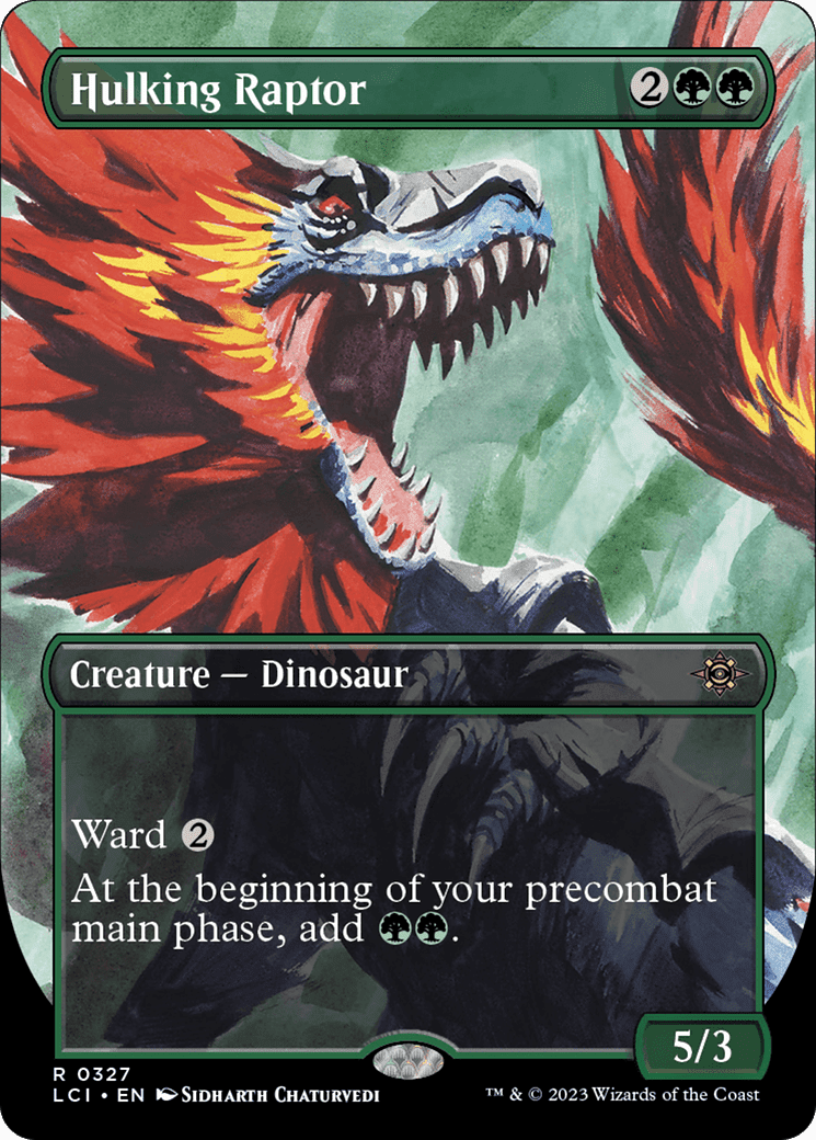 Hulking Raptor (Borderless) [The Lost Caverns of Ixalan] Foil