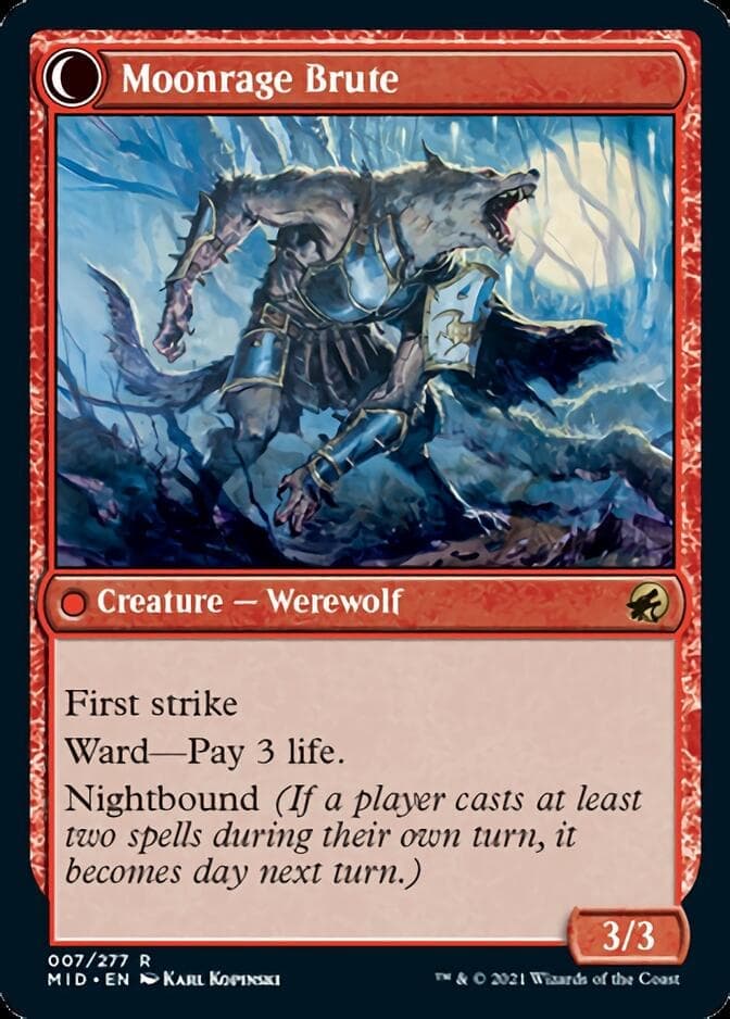 Brutal Cathar // Moonrage Brute [Innistrad: Midnight Hunt] Foil