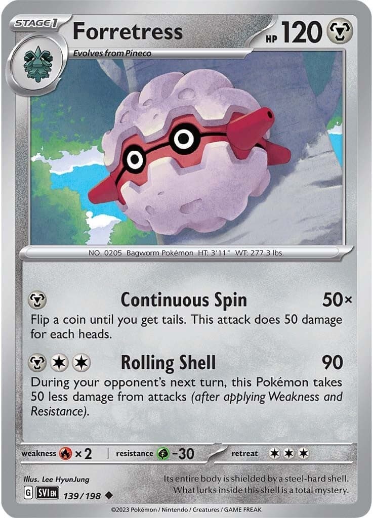 Forretress 139- SV01 Scarlet & Violet Base Set Reverse Holofoil