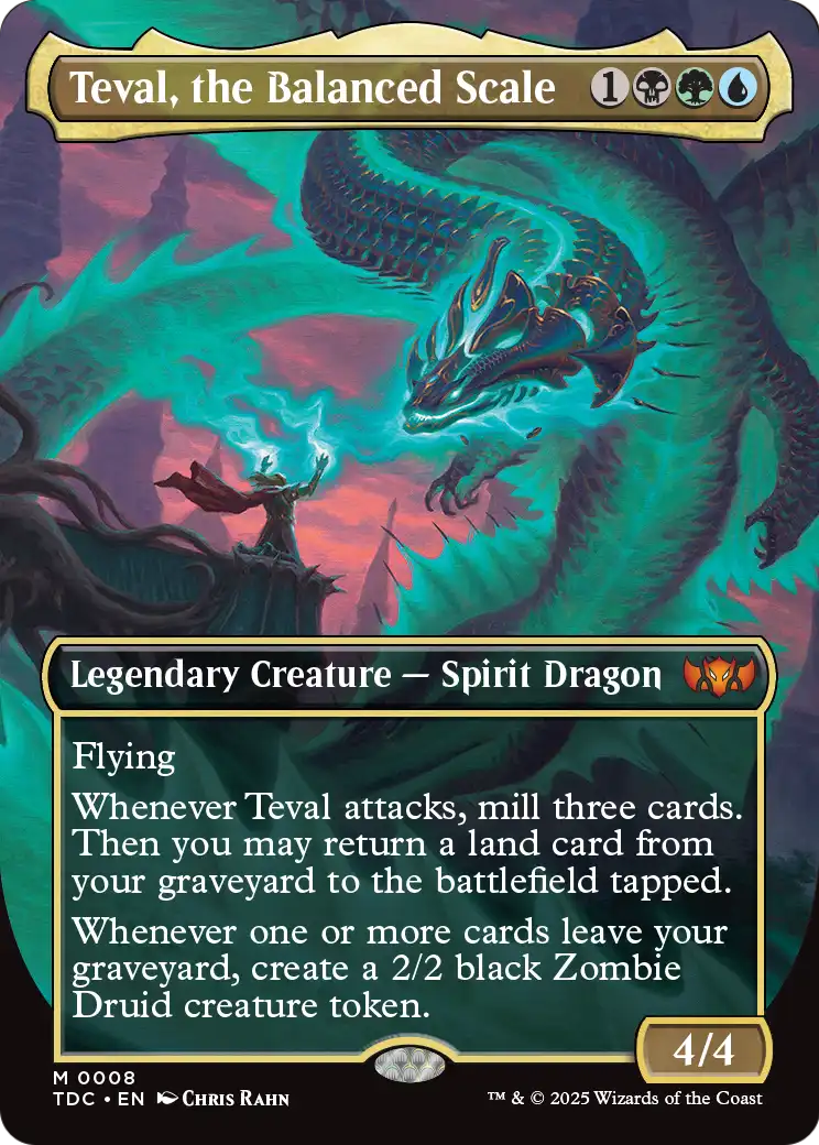 Teval, the Balanced Scale (Borderless) (008) [Commander: Tarkir: Dragonstorm]  Foil