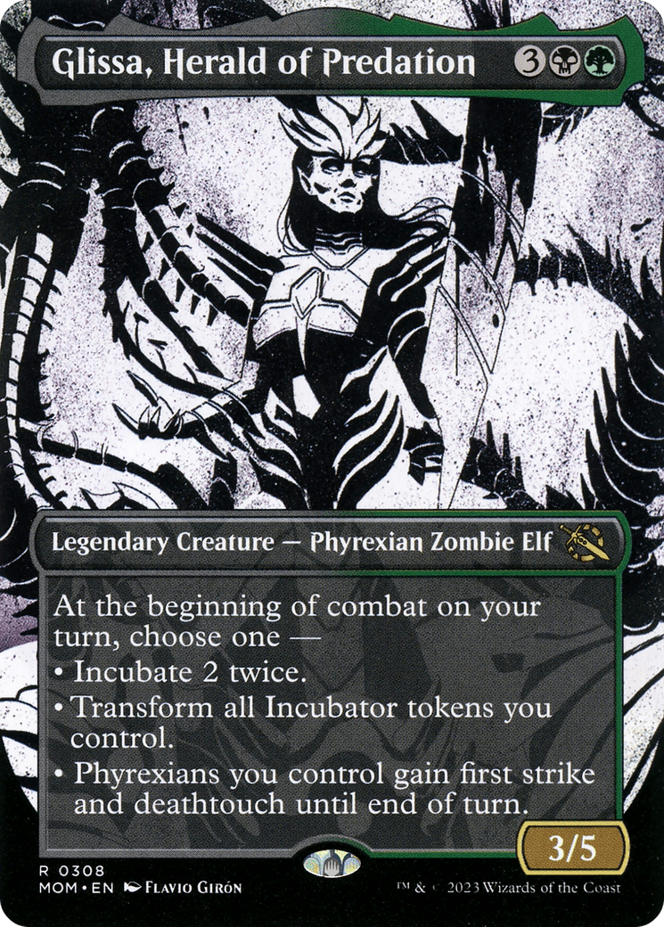 Glissa, Herald of Predation (Showcase Planar Booster Fun) [March of the Machine] Foil