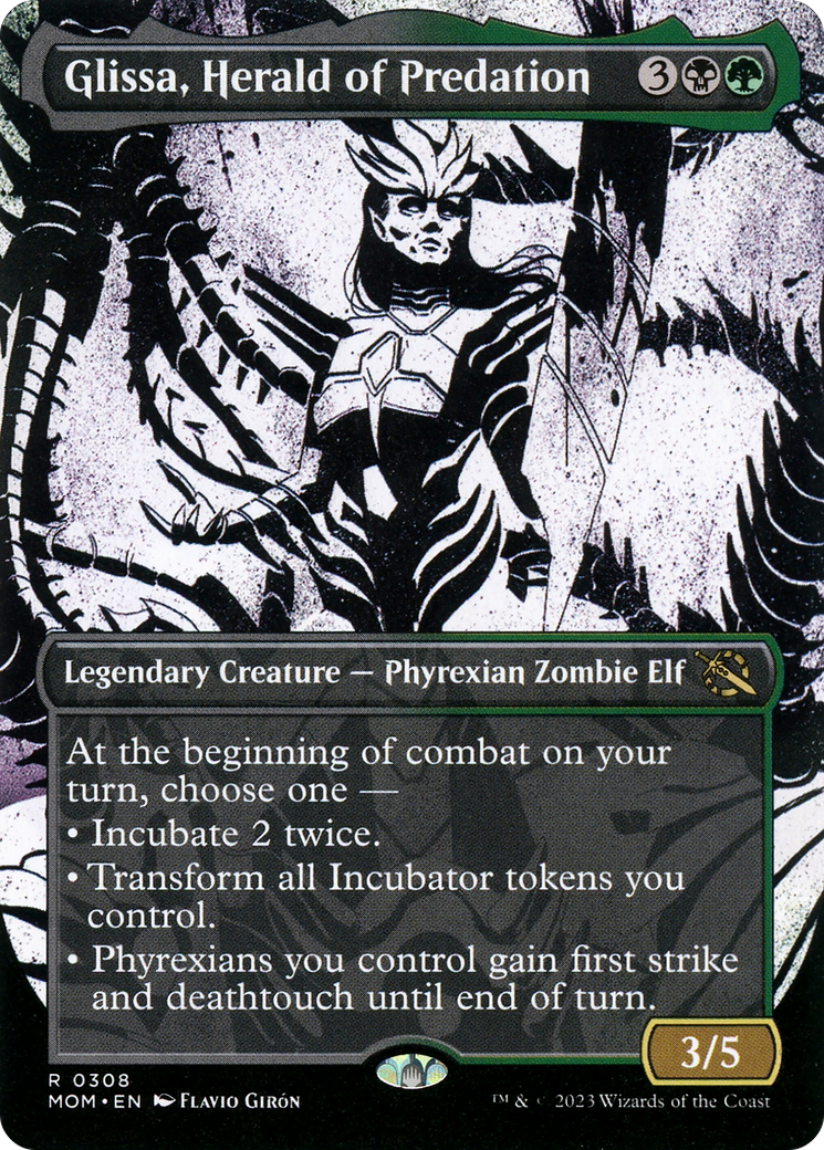Glissa, Herald of Predation (Showcase Planar Booster Fun) [March of the Machine] Foil