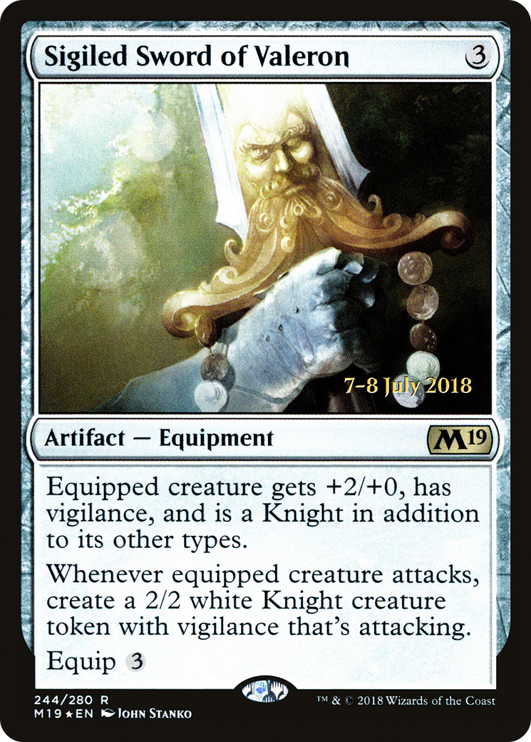 Sigiled Sword of Valeron (PM19-244S) - Core Set 2019 Promos Foil