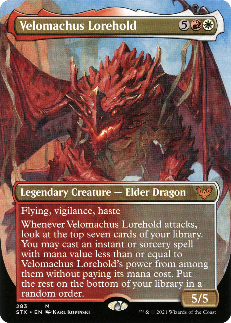 Velomachus Lorehold (Borderless Alternate Art) [Strixhaven: School of Mages] Foil
