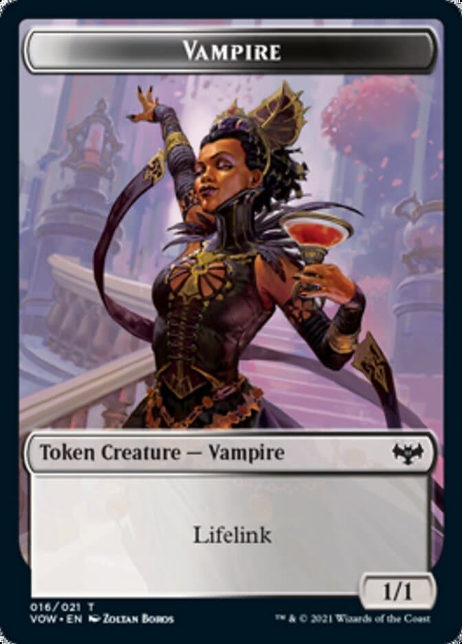 Blood // Vampire (016) Double-Sided Token [Innistrad: Crimson Vow Tokens] Foil