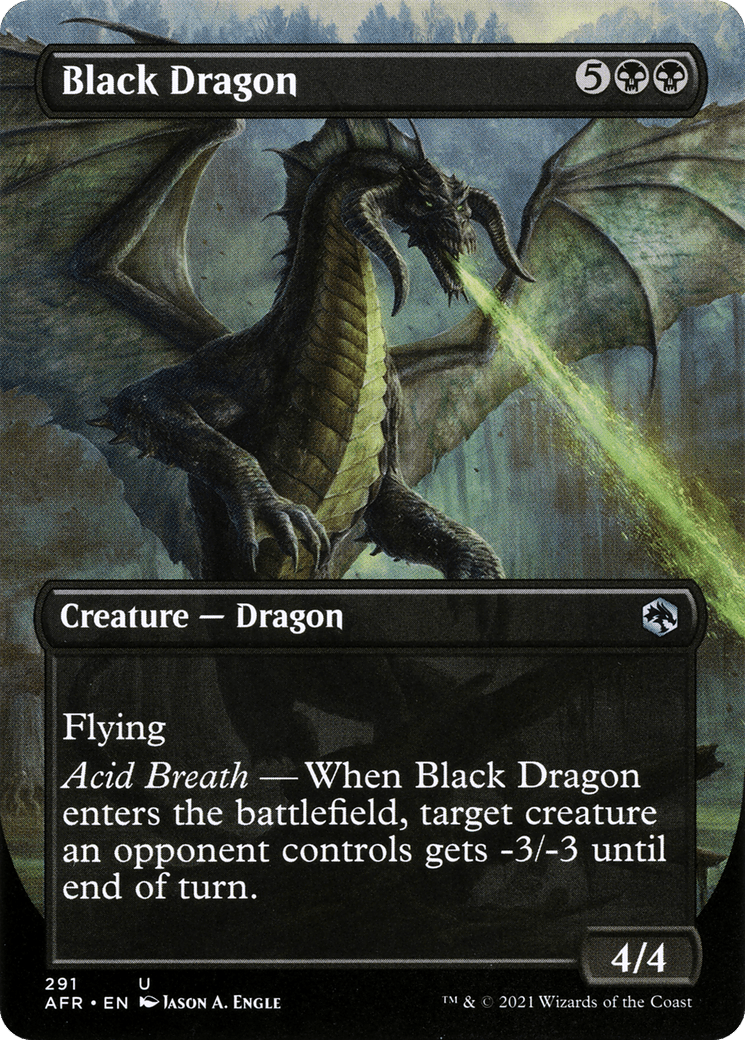 Black Dragon (Borderless Alternate Art) [Dungeons & Dragons: Adventures in the Forgotten Realms] Foil