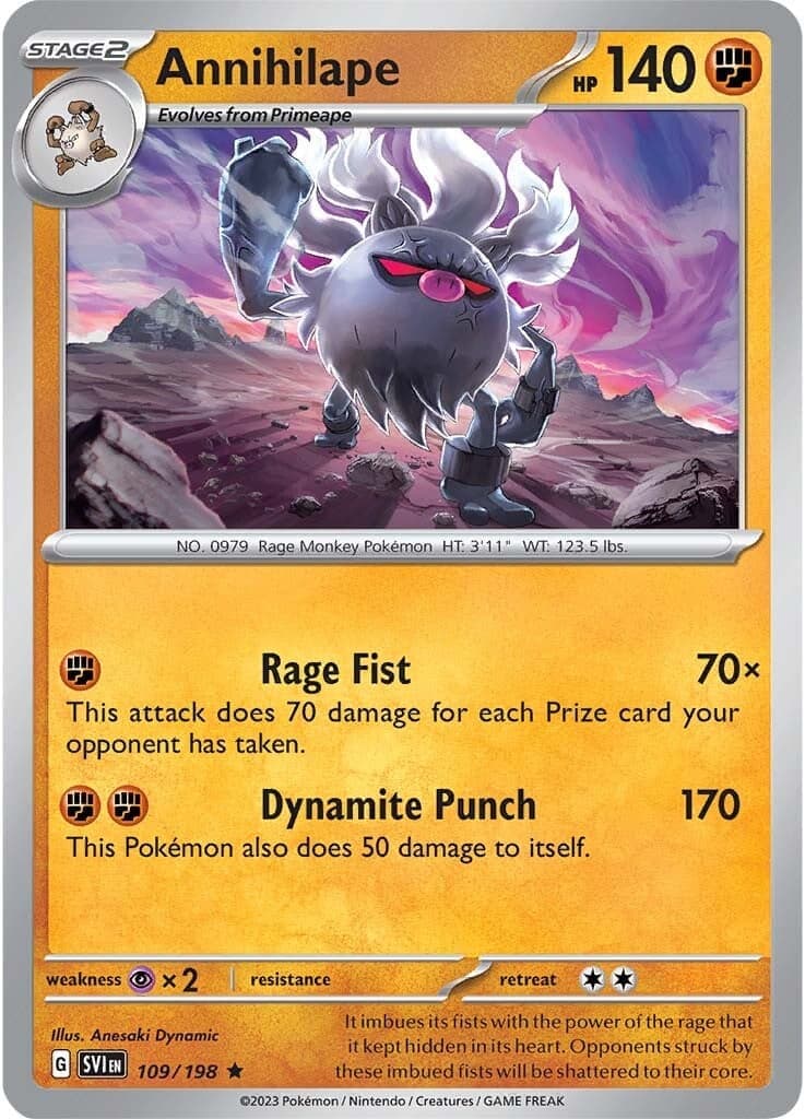 Annihilape 109- SV01 Scarlet & Violet Base Set Reverse Holofoil
