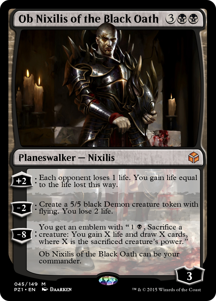 Ob Nixilis of the Black Oath (PZ1-045) - Legendary Cube Prize Pack Foil