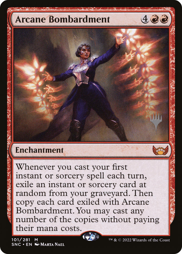 Arcane Bombardment (Promo Pack) [Streets of New Capenna Promos] Foil
