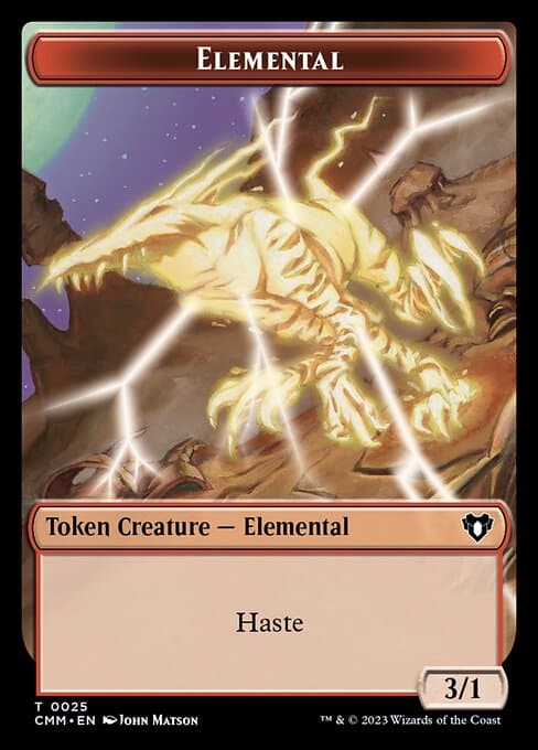 Spirit (0010) // Elemental (0025) Double-Sided Token [Commander Masters Tokens] Foil