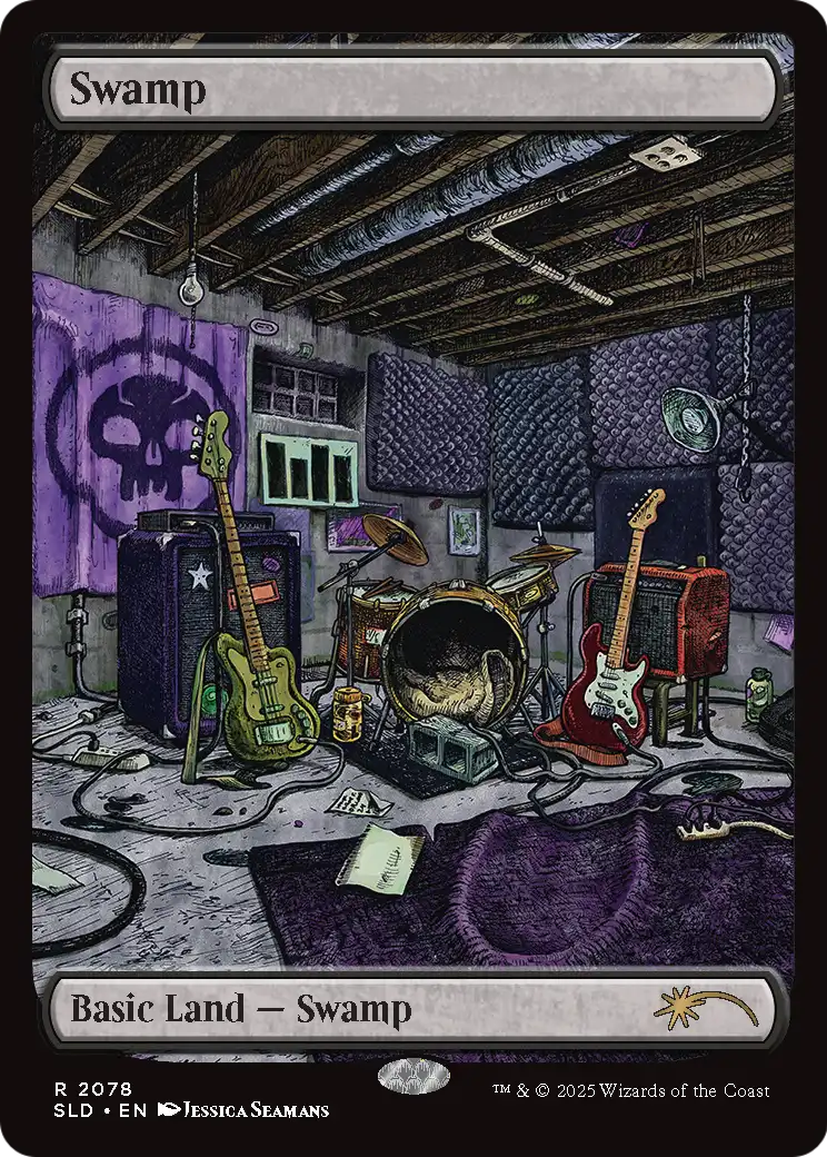 Swamp (2078) [Secret Lair Drop]  (Borderless) Foil