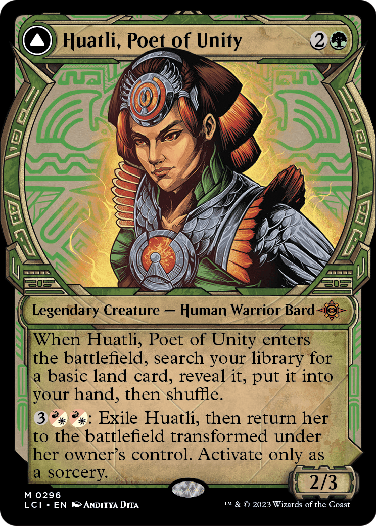 Huatli, Poet of Unity // Roar of the Fifth People (Showcase) [The Lost Caverns of Ixalan] Foil