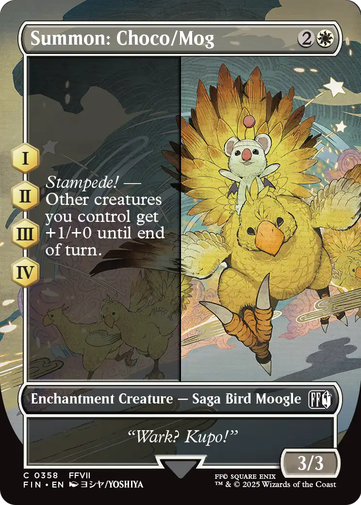Summon: Choco/Mog (358) [FINAL FANTASY] : (borderless, enchantment) (Borderless) Foil