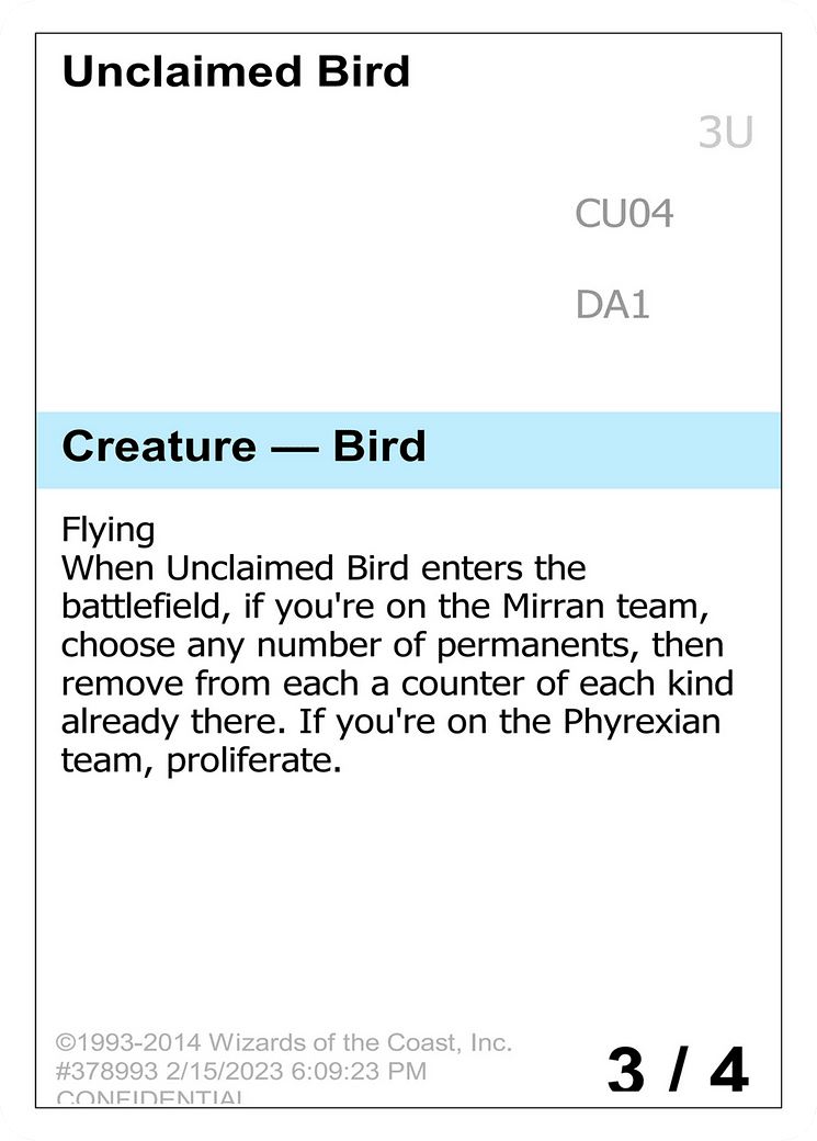Unclaimed Bird (DA1-CU04) - Unknown Event