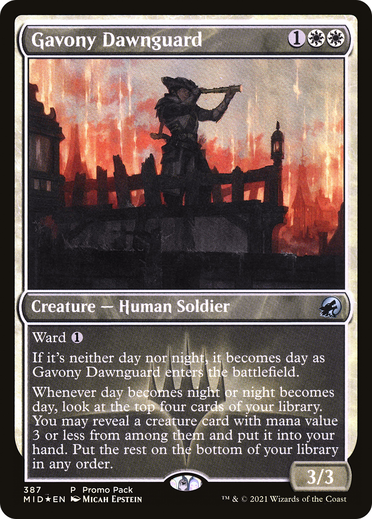 Gavony Dawnguard (Promo Pack) [Innistrad: Midnight Hunt Promos] Foil