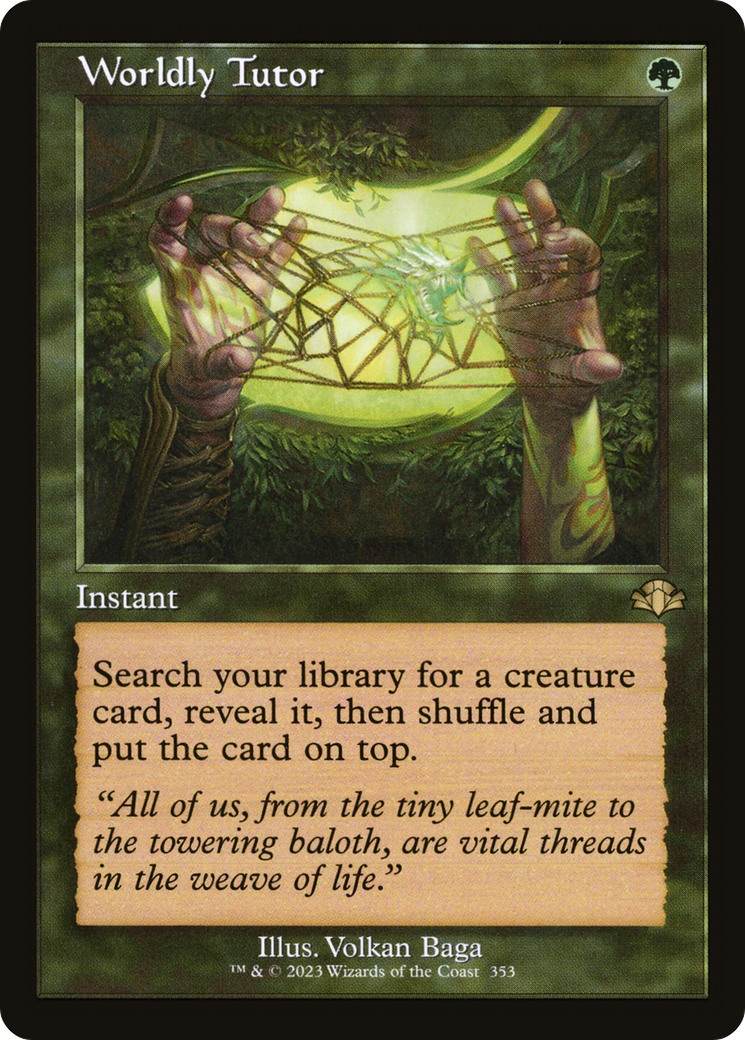 Worldly Tutor (Retro) [Dominaria Remastered] Foil