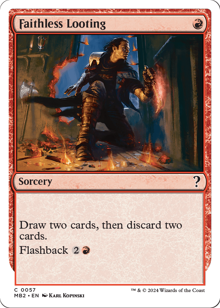 Faithless Looting (White Border) [Mystery Booster 2]