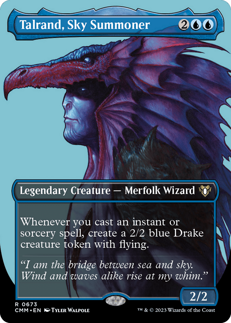 Talrand, Sky Summoner (Borderless Profile) [Commander Masters] Foil