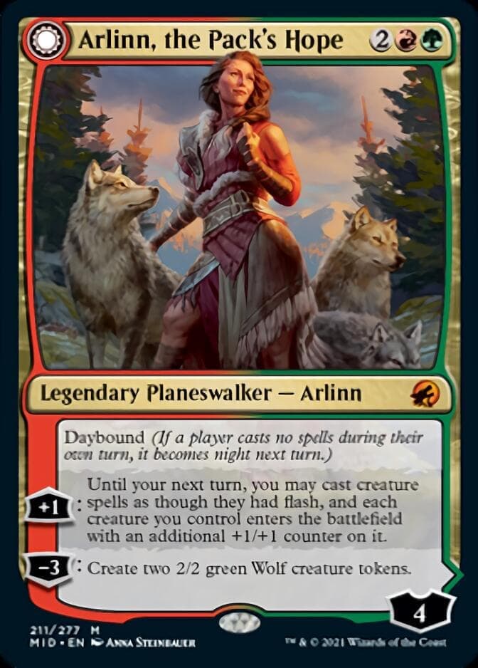 Arlinn, the Pack's Hope // Arlinn, the Moon's Fury [Innistrad: Midnight Hunt] Foil