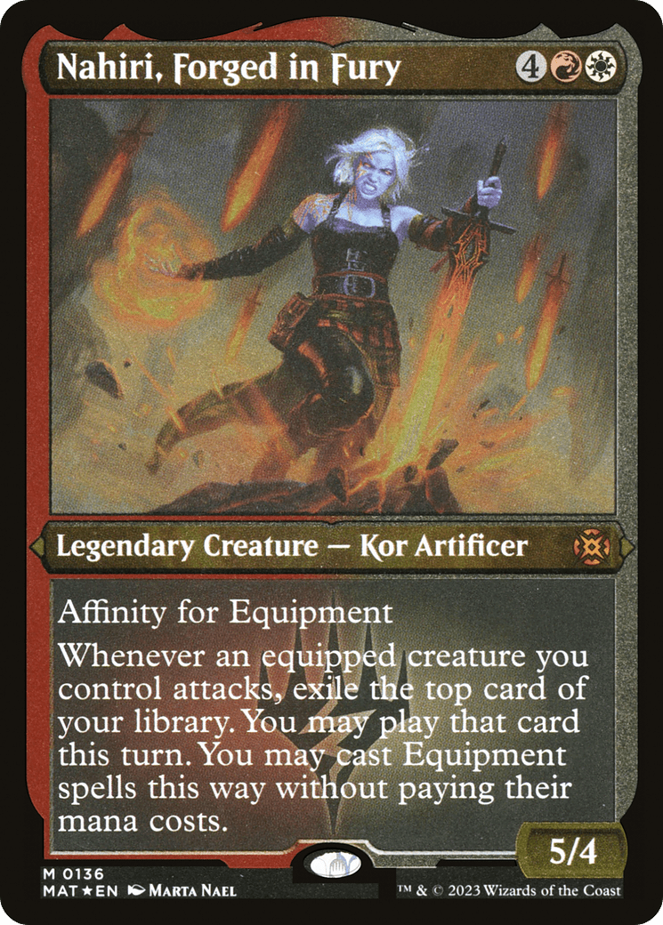Nahiri, Forged in Fury (MAT-136) - March of the Machine: The Aftermath Etched Foil