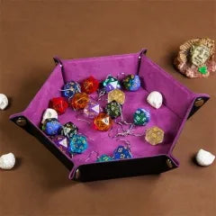 Folding Hexagonal Dice Tray | Magenta (A12)