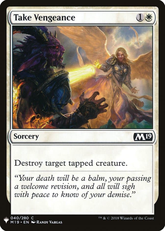 Take Vengeance |  (M19-40) [The List]