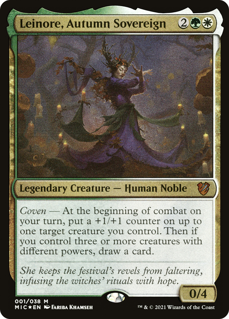 Leinore, Autumn Sovereign (001) [Midnight Hunt Commander Display Commanders]  Foil