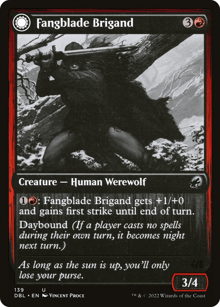 Fangblade Brigand // Fangblade Eviscerator [Innistrad: Double Feature] Foil