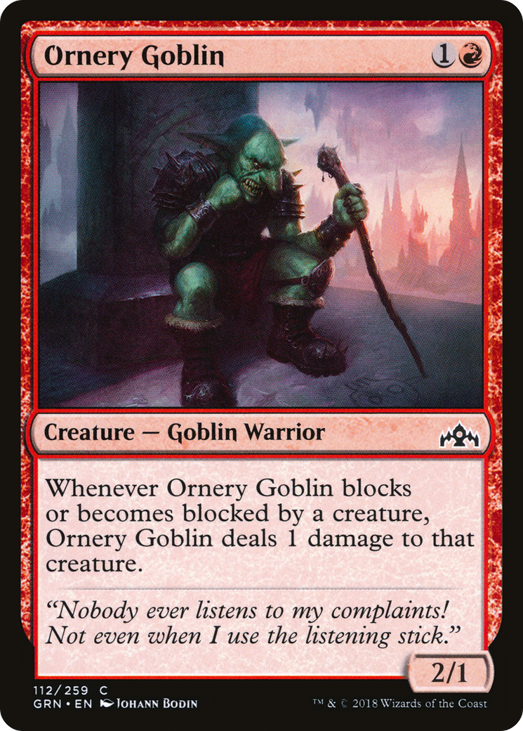 Ornery Goblin [Guilds of Ravnica] Foil