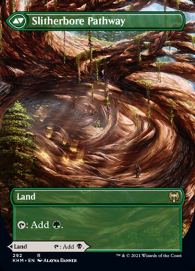 Darkbore Pathway // Slitherbore Pathway (Borderless Alternate Art) [Kaldheim] Foil