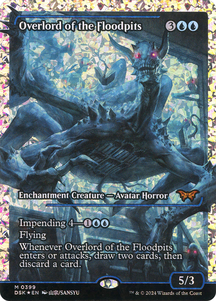 Overlord of the Floodpits (Japan Showcase) (Fracture Foil) [Duskmourn: House of Horror]