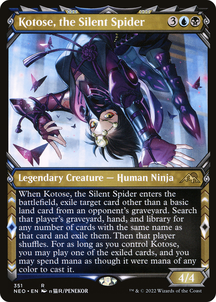 Kotose, the Silent Spider (Showcase Ninja) [Kamigawa: Neon Dynasty] Foil