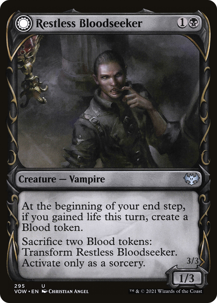 Restless Bloodseeker // Bloodsoaked Reveler (Showcase Fang Frame) [Innistrad: Crimson Vow] Foil