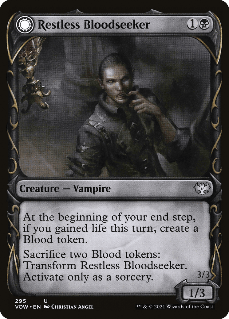 Restless Bloodseeker // Bloodsoaked Reveler (Showcase Fang Frame) [Innistrad: Crimson Vow] Foil