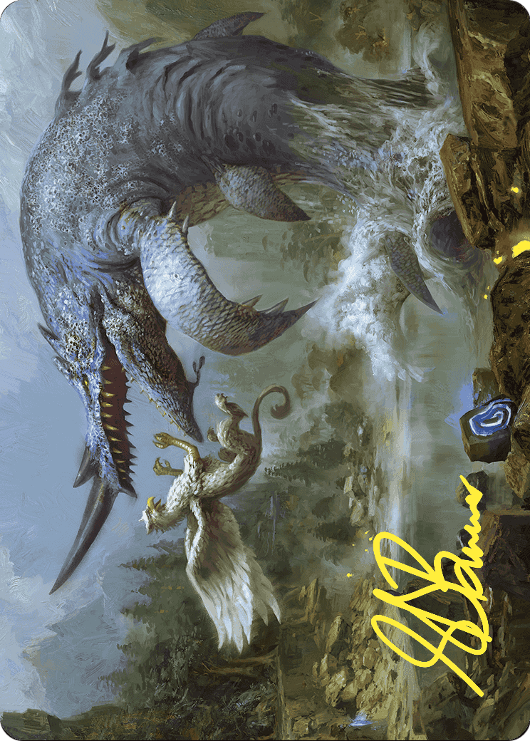 Horned Loch-Whale // Horned Loch-Whale (AWOE-006) - Wilds of Eldraine Art Series (Borderless)