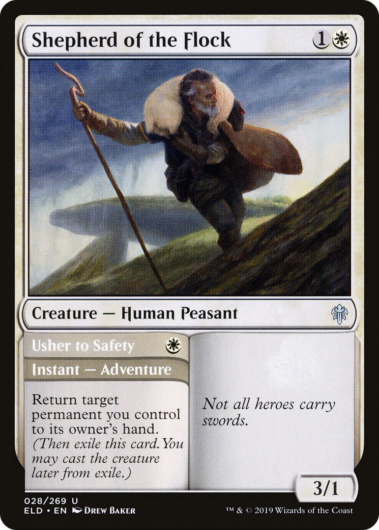 Shepherd of the Flock // Usher to Safety [Throne of Eldraine] Foil